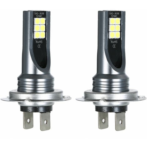 Lot de 2 ampoules H7 pour phare de voiture - 8500 K 12 V 100 W - Xenon -  Ampoules halogènes HID pour feux de brouillard - Lumière super blanche
