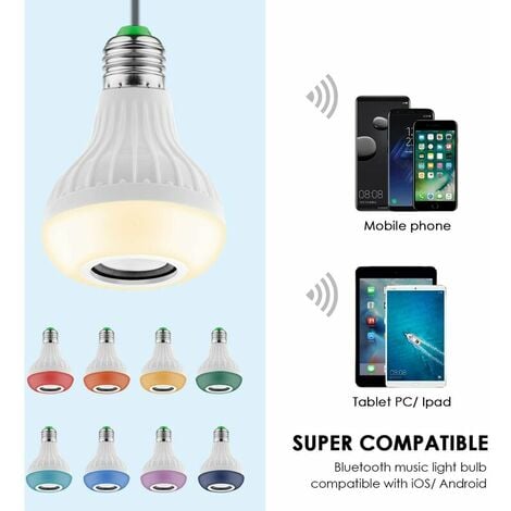 Lot de 2 Ampoules LED Intelligente E27 Bluetooth Smart Bulb BLEOSAN,  Ampoule Connectee Synchroniser avec Rythme