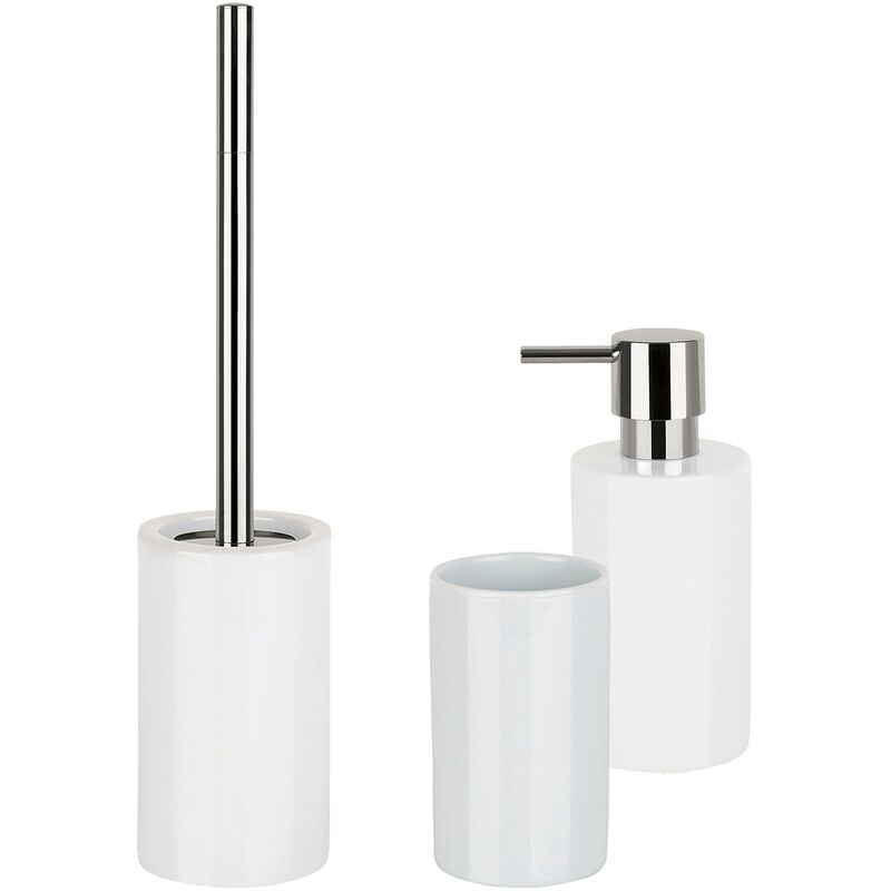 Badezimmerset mit Seifenspender + Toilettenbürste + Zahnbürstenhalter