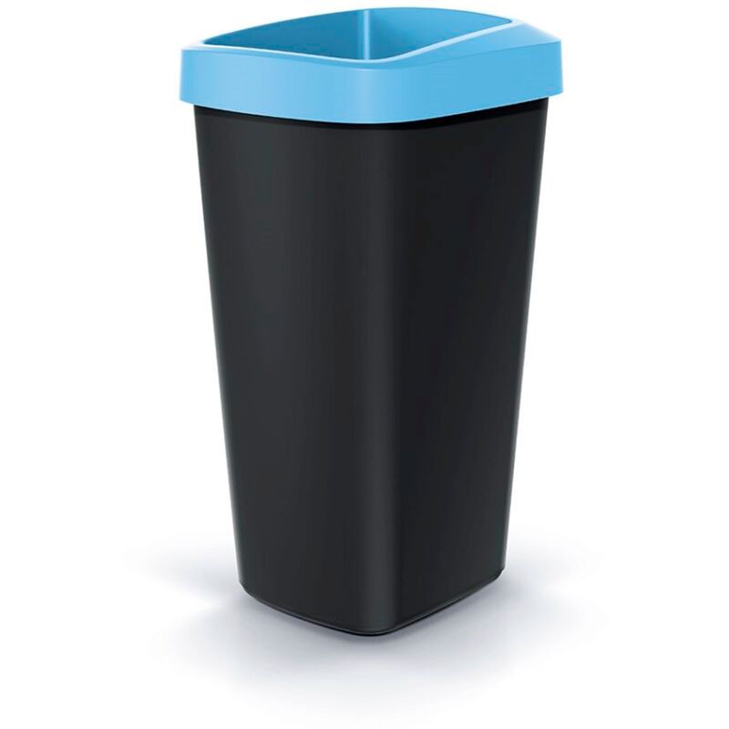 Wertstoffbehälter 45L KEDEN aus Kunststoff mit praktischem, blauem Deckel  zum Öffnen.