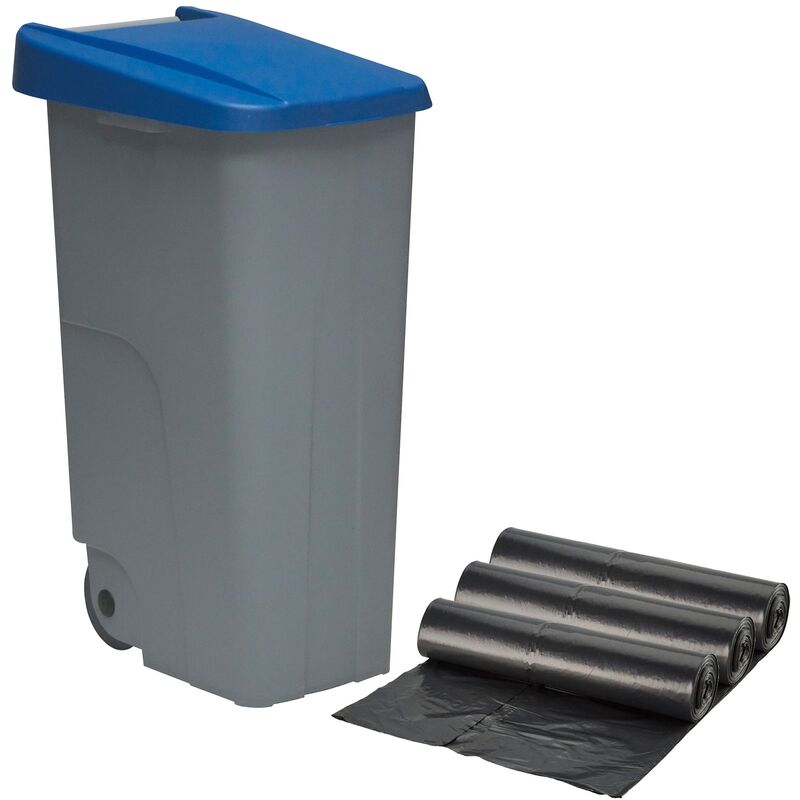 Recyclingbehälter 110 Liter geschlossen + 3x Müllsäcke mit 10 Einheiten