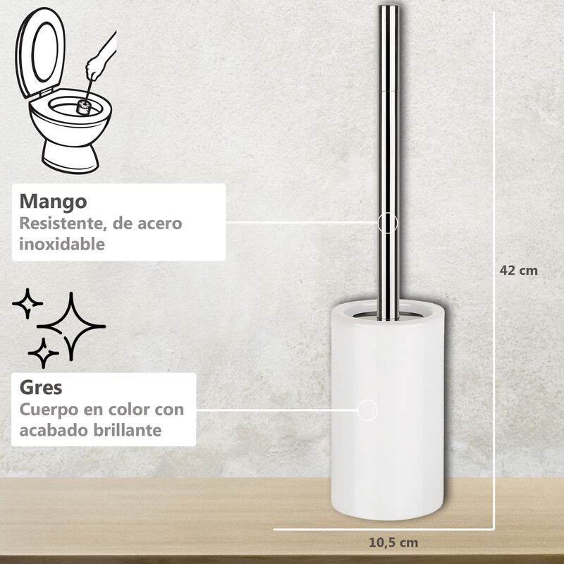 Spirella Rohrsammlung, Broker für die Toilette 10,5 x 10,5 x 42,0 cm,  Porzellan, weiß
