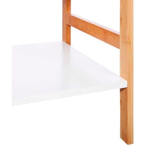 Badezimmerregal 3 Ebenen aus Bambus MDF-Holzplatte D L35.5xB33xH79cm