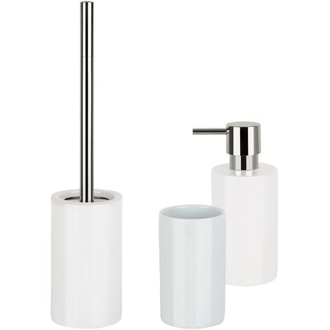 Badezimmerset mit Seifenspender + Toilettenbürste + Zahnbürstenhalter