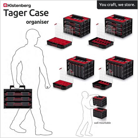 Werkzeugkoffer kistenberg 40 mit Organizer Tager Kofferorganizer 29x41,5x29,5