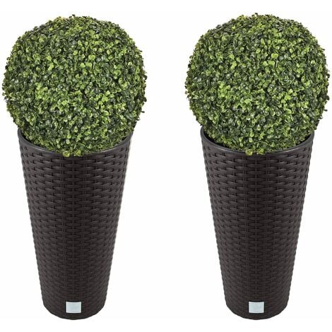 Zanvic Blumentopf 15,5 Liter - Dunkelocker Pflanzkübel Mit Einsatz Für Innen & Außen