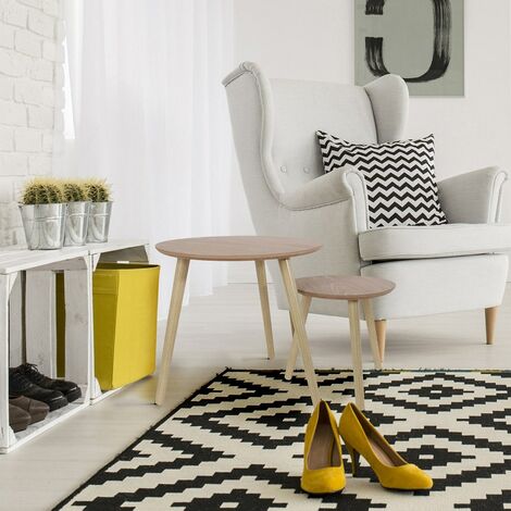 Tavolo Nidificazione Home Deco Factory HD6148 - Legno Beige, Design Elegante E Multifunzionale - Foto 11