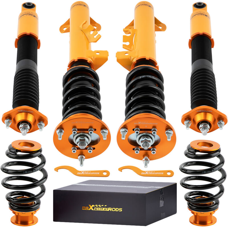 Kit Amortisseurs Filetés Réglables Pour BMW E36 (Série 3) – Hauteur Et Amortissement Ajustables, 24 Niveaux, Ressorts 8kg/mm Avant