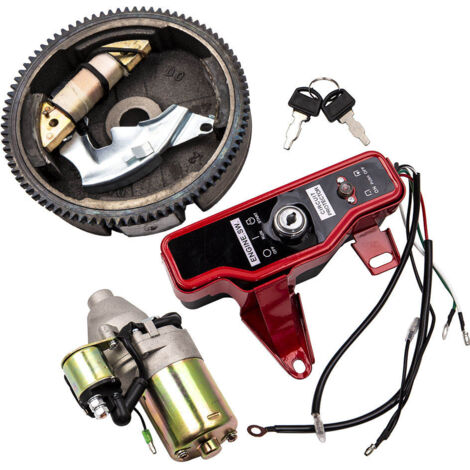 Maxpeedingrods – Démarreur électrique pour HONDA GX160 5.5HP et GX200 6.5HP – Kit complet avec solénoïde et interrupteur On/Off – Installation recommandée