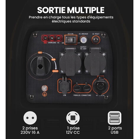 [JAMAIS UTILISE] 3300W Groupe électrogène inverter à essence 4 temps avec prises USB et 230 V générateur silencieux léger secours pour les caravanes de garage camping maXpeedingrods jamais utilisé
