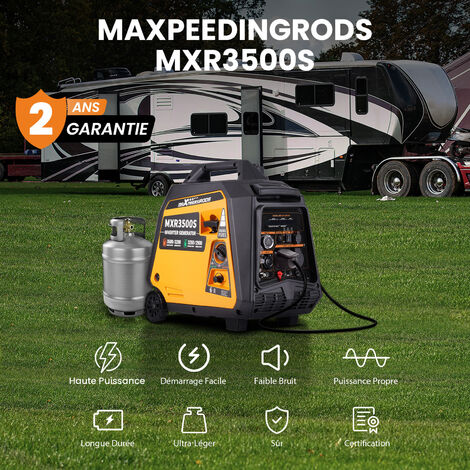 [JAMAIS UTILISE] Groupe électrogène inverter 3500W LPG/essence 4 temps avec prises USB et 230V générateur électrique de puissance silencieuse numérique pour le garage voyage camping maXpeedingrods jam