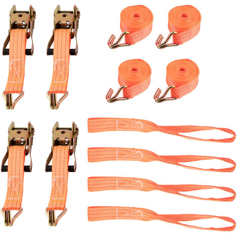 4x Car Transport Tension Tire Belt Wheel Lock Tire Belt Lashing Straps Long Life (1/5)