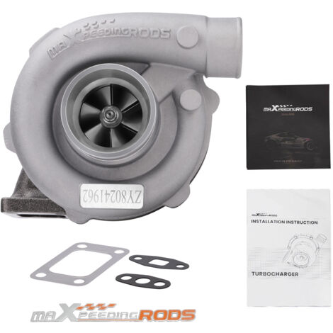 Universal T3 T4 T04E Turbo .57 A/R Oil Cooled 5 Bolts Flange for 1.6-2.3L 400hp (1/5)