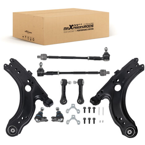 Maxpeedingrods – Triangle bras de suspension rotules pour AUDI A3 8L – VW GOLF 4 – SEAT LEON 1M – Acier avec revêtement en poudre – Remplacement direct