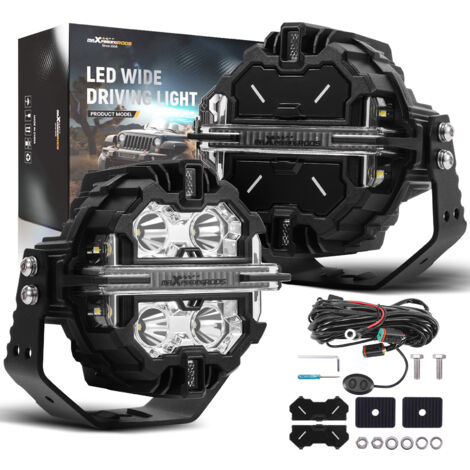 Feux de route à LED 5" Combo Spot Flood 178W Blanc DRL Feux tout-terrain 9-32V (1/5)