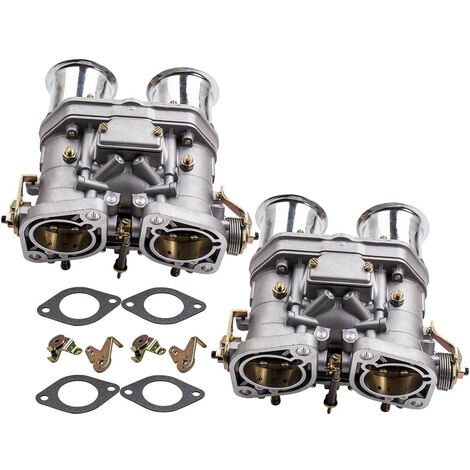 Maxpeedingrods – Carburateur 44mm pour VW Kaefer Porsche Fiat – Lot de 2 avec cornes d'air – Matériau en alliage de zinc pour durabilité - 44IDF