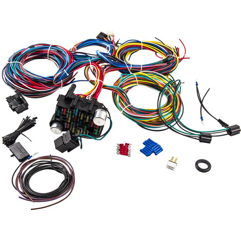 BFO – Faisceau de câblage 21 circuits pour voiture – Installation facile – Bloc de fusibles pré-câblé – Câbles codés couleur GM (1/5)