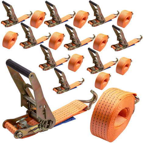 10 x 5000kg 50mm x 8m Heavy Duty RATCHET STRAP Tie Down 5 Ton Sangles Rochet (1/5)