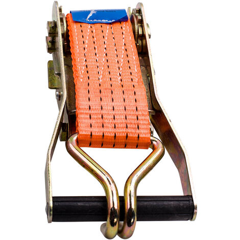 Sangle D'arrimage 3m 50mm 4 Tonnes Avec Cliquet - Polyester Renforcé, Crochets Acier, Norme EN