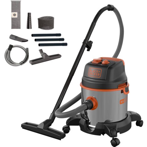 BLACK+DECKER Aspirador multiuso BXVC20XTE de sólidos y líquidos (Potencia absorbida 1400 W, Capacidad del depósito 20 l)