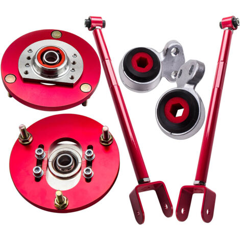 Upgrade Your BMW's Handling With This Full Set Of BFO Suspension Goodies! You Get 4 Adjustable Rear Camber Arms And A Pair Of Front Camber Plates. Fits E46, Z4, X3, And More. Gold Finish.
