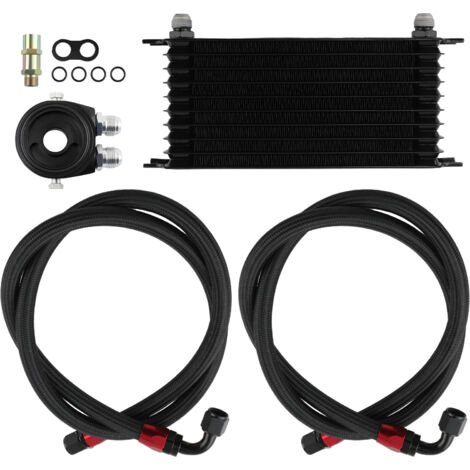 AN10 Universal Oil Cooler Kit -6061 Aluminum +Filter Adapter Hose Kit 01EGF004