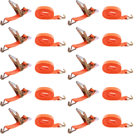 X10pcs 50MM 8M 5T Heavy Duty Ratchet Strap 50mm Tie Down 5000KG 8 Metre 5 Ton 5T (1/5)