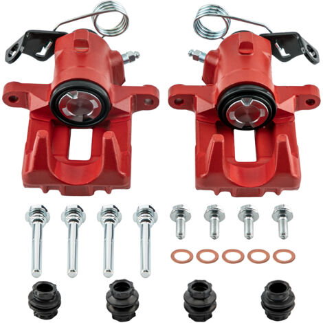 Pair of BRAKE CALIPER REAR LEFT + RIGHT FOR VW GOLF MK 4 1J NEW C 1Y POLO Red