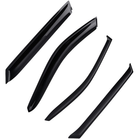 Black Wind Deflectors Guards for Skoda Fabia MK2 07-14 Outside Mount Rain