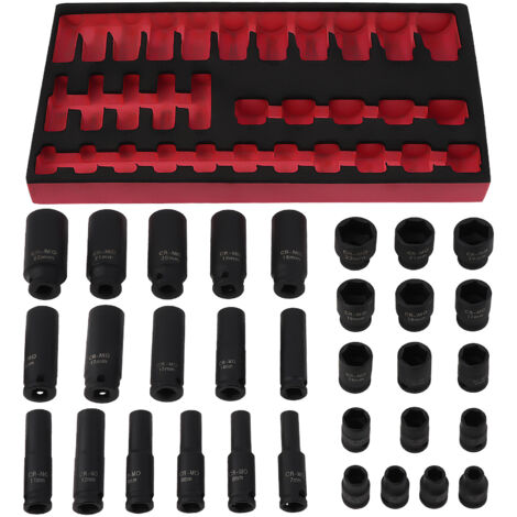 32PC 3/8" DRIVE IMPACT SOCKET SET (STANDARD & DEEP) 6 POINT PROFILE Tools (1/5)