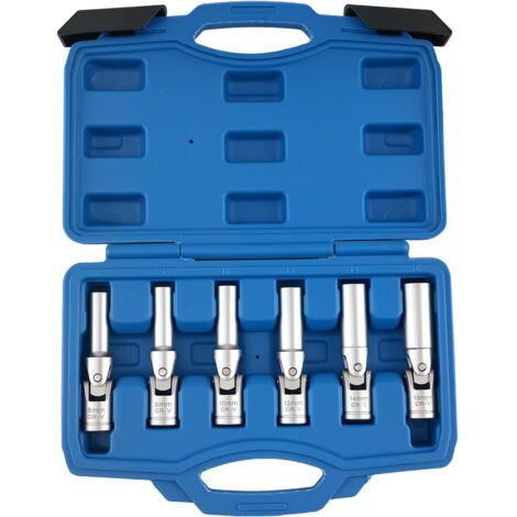 Chrome Steel Glow Plug Socket Set for Engine Service 8-16mm 3/8" Drive with Case (1/5)