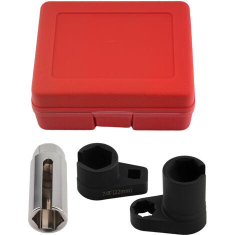 Oxygen Sensor Socket Tools Set Kit 22mm (7/8") 3/8" and 1/2" 6 points UK (1/5)