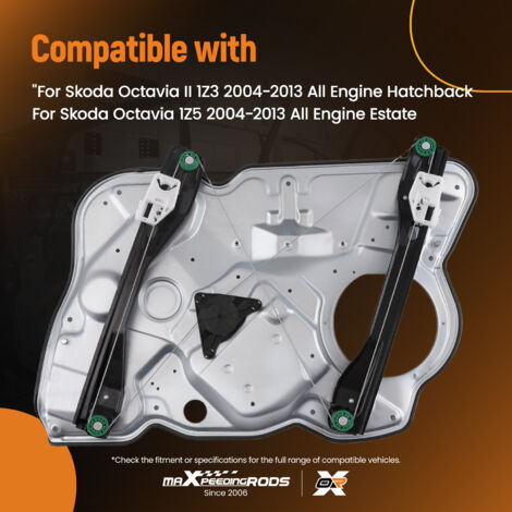 LST Front Right Electric Window Regulator – For Skoda Octavia II 1Z3 1Z5, Without Motor