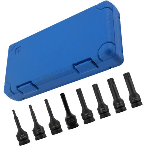 78MM Spline Bit Socket Set 8PC M5-M18 CR-MO Impact Drive Black Phosphate Tool (1/5)