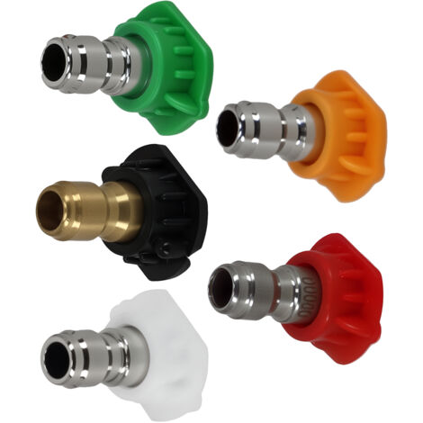 5pcs Pressure Washer Nozzle Set 0 15 25 40 65° 1/4 QC 4000 PSI Stainless Steel (1/5)
