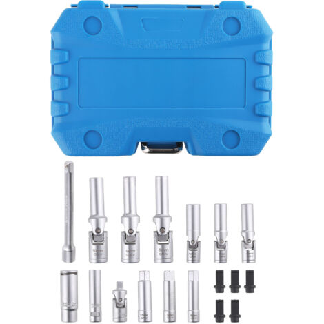 18 Piece Glow Plug Socket Set Remove Install Vehicle Garage Workshop (1/5)