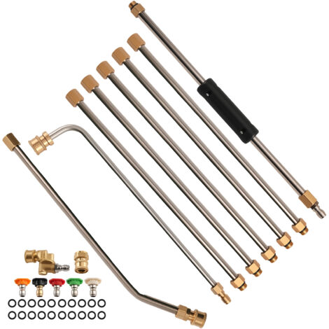 4000PSI Pressure Washer Extension Kit Brass Garden Cleaning Wand 5 Nozzles (1/5)