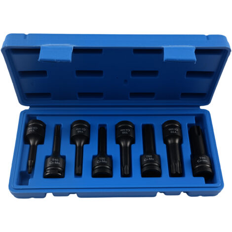 1/2'' Drive Impact Socket Set 8pc T30 T40 T45 T50 T55 T60 T70 T80 78mm (1/5)