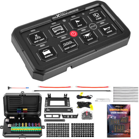 8 Gang RGB LED Switch Panel Control Box Light Bar 12V 24V For UTB 4WD Car Marine (1/5)