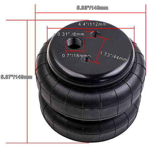 ⭐⭐⭐⭐⭐ Air ride Lift D2500 Air Spring Bag 1/2"npt Suspension Shock two Bellows (1/5)