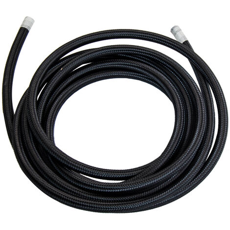 20ft 6AN Universal Stainless Steel Braided Fuel Line Hose Ends,Black