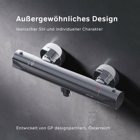 AM.PM Wannenarmatur Thermostat chrom, Badewannenarmatur Wannenbatterie, Duscharmatur Dusche Wannenthermostat, Wannen-Thermostatarmatur