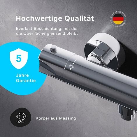 AM.PM Wannenarmatur Thermostat chrom, Badewannenarmatur Wannenbatterie, Duscharmatur Dusche Wannenthermostat, Wannen-Thermostatarmatur