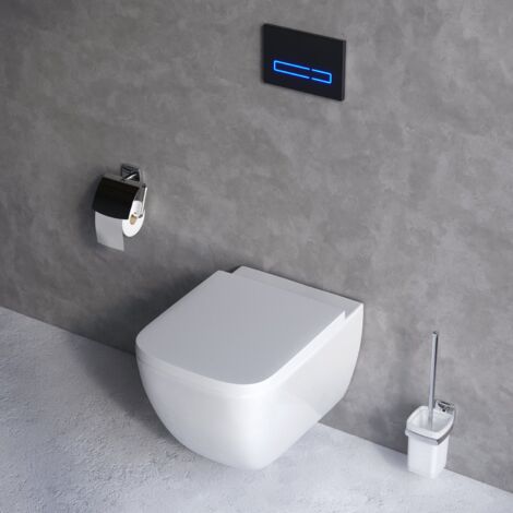 AM.PM Hänge-WC Wand Toilette Spülrandlose Toilette Wand-WC inkl.abnehmbaren WC-Sitz mit Softclose-Absenkautomatik Wand WC Spülrandlos, Weiss