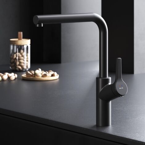 AM.PM Wasserhahn Küche drehbar Küchenarmatur Edelstahl Spültischarmatur Hochdruck Armatur Mischbatterie Küche matt FXB05022 X-Joy S, Schwarz matt (1/5)
