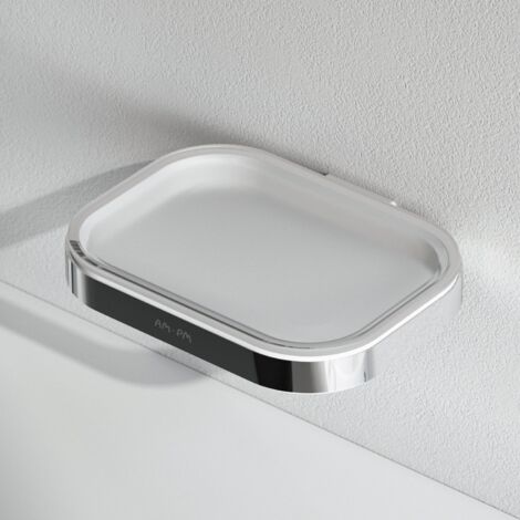 AM.PM Func Seifenhalter Wandmontage Seifenhalter Seifenablage Seife Halter Glas Seifenablage Seifenschale Toilette WC Bad, Chrom
