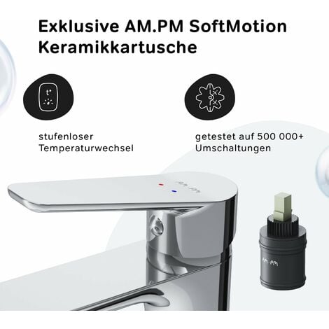 AM.PM Wasserhahn Bad Chrom Waschtischarmatur Bad Armatur Mischbatterie Waschbeckenarmatur Einhebelmischer Badezimmer