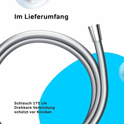 AM.PM Duschsystem ohne Armatur Regendusche Duschset ohne Thermostat mit Kopfbrause Handbrause Umsteller eckig Duschsäule für Badezimmer, Chrom F07TA00