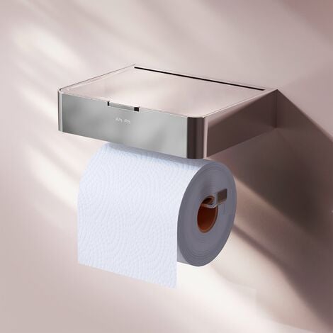 WENKO Toilettenpapierhalter Bosio Edelstahl matt, rostfrei, Silber matt, Edelstahl  rostfrei matt | Toilettenpapierhalter