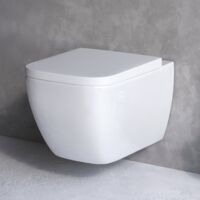 AM.PM Hänge-WC Wand Toilette Spülrandlose Toilette Wand-WC inkl.abnehmbaren WC-Sitz mit Softclose-Absenkautomatik Wand WC Spülrandlos, Weiss